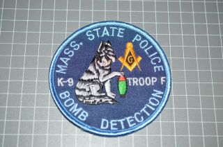 Massachusetts State Police K - 9 Bomb Detection Patch (b17 - 10)