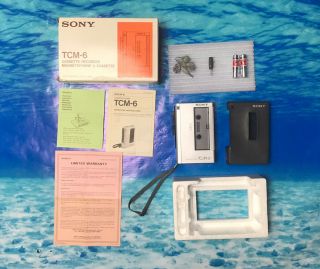 Vintage Sony Tcm - 6 Tape Recorder Cassette Player Batteries Not