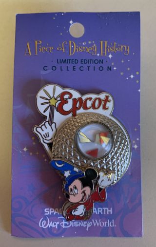 Wdw A Piece Of Disney History Spaceship Earth Pin Le2500