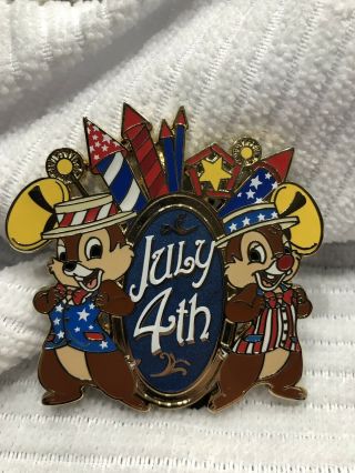 Disney Pin Le 250 Wdi Chip And Dale Happy 4th Of July Patriotic Pin