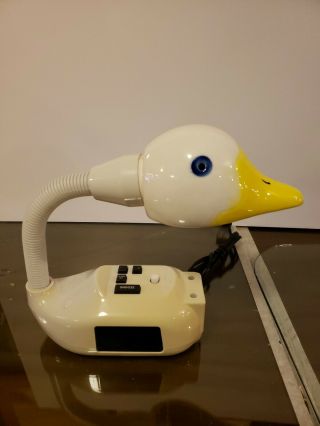 Vintage Goose Neck Digital Alarm Clock Desk Lamp Ceramic Head Taiwan 2
