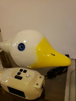 Vintage Goose Neck Digital Alarm Clock Desk Lamp Ceramic Head Taiwan 3