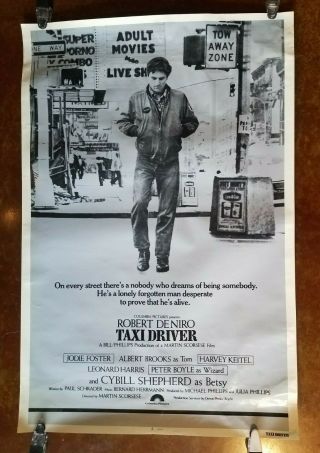 Vintage Taxi Driver Cult Classic Litho Movie Poster Robert De Niro 26.  5 " X 40 "