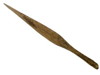 Antique 22” Kuba Spear Head Tip Weapon Congo African Art Engraved Hand Forged