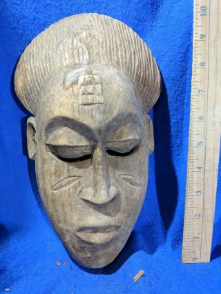 Detailed Mask Of Unknown Origin — Authentic Carved African Wood Art