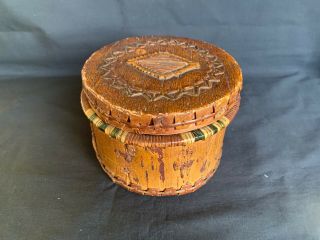 A Lovely Vintage Tribal Native American Birch Bark Box