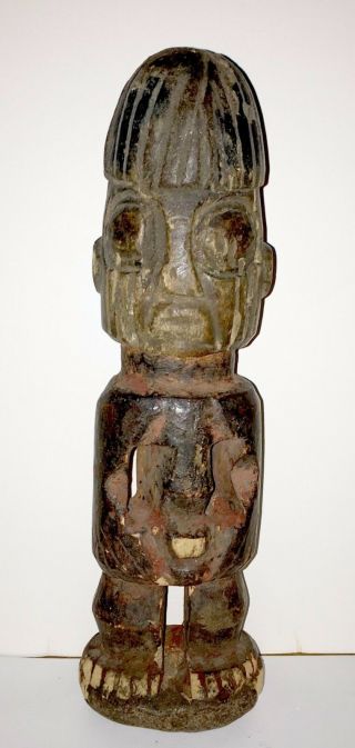 Yoruba People Rare Old Carved Wood Statue Of Ibeji Figure - From Nigeria (2)