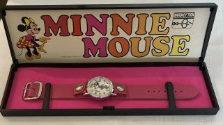 Vintage Rare Minnie Mouse Watch.  Bradley Time.  W/box