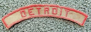 Boy Scouts Oa America Khaki & Red " Detroit " Community Strip Patch.  1946 - 1953