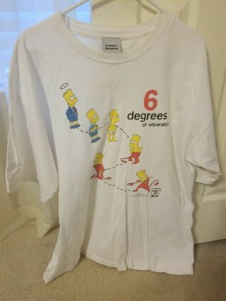 The Simpsons Bart In 6 Degrees Of Separation Xl T - Shirt Vintage Hard To Find