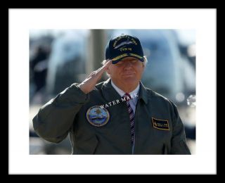 President Donald Trump 8x10 Photo Print Uss Gerald Ford Military Navy