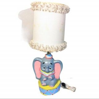 Vintage Disney Dumbo Baby Elephant Table Lamp Nursery Light With Shade