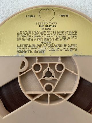 Vintage The Beatles White Album Reel To Reel Music Tape Y2WB - 101 4 Track IPS 334 3