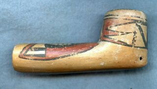 Vintage/antique Native American Hopi Stone Hand Painted Smoking Pipe