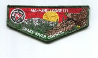 Oa Flap From Lodge 111 - Snake River - Ma - I - Shu Lodge - 100 Years - Green Border