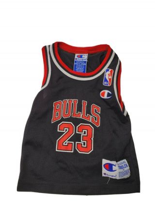 Michael Jordan Chicago Bulls Toddler Jersey Champion Vintage Nba Black Size 2t