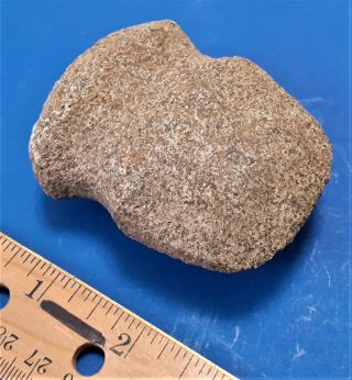 Native American Small Stone Axe Head With Full Groove - 7 Ounces