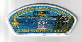 Gateway Area Council Sap S - 144 1910 - 2010 Celebrating 100 Yrs.  Of Scouting Wht Bd