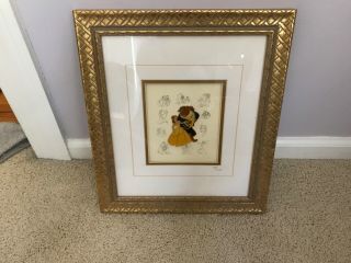 Beauty And The Beast Dancing Sketch - Framed Disney Pin Art Princess Belle Le