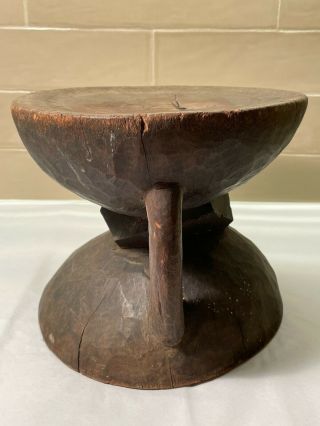 ANTIQUE AFRICAN TRIBAL ART CARVED WOOD STOOL 3