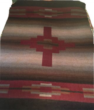 Vintage Woolrich Pearce Blanket Wool Reversible Aztec Southwest Design 57 X 82
