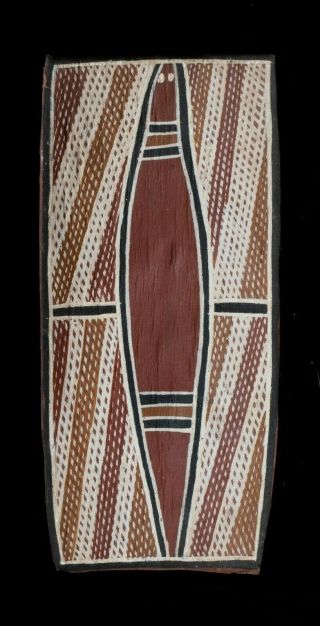 Aboriginal Bark Painting Of File Snake By Burrunday Early 70s