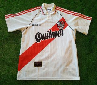 River Plate 1995/1996 Home Football Shirt Jersey Size M Adidas Quilmes Vintage