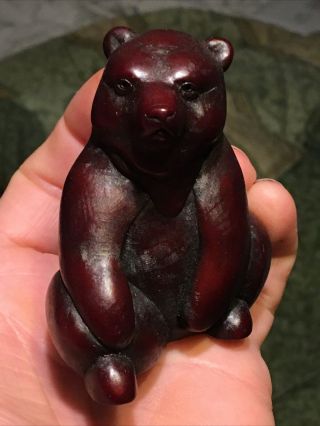 Boma Canada Carved Bear Sculpture Figurine 3”