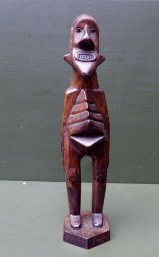 Antique And Quality Wood Ancestor Statue From The Easter Island.