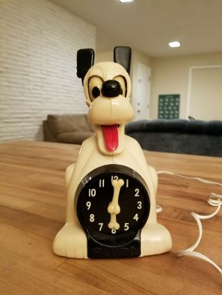 Walt Disney Pluto Clock By Allied Mfg Co.  In
