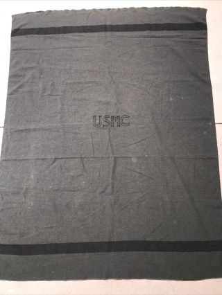 Vintage Wwii Ww2 Usmc Marine Corps 100 Wool Blanket