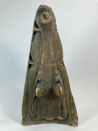 Vintage Papau Guinea Wood Carved Alligator Crocodile Canoe Prow