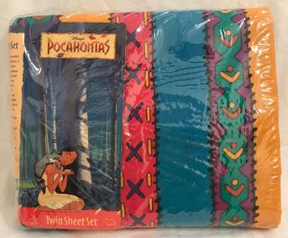 Vintage Disney Pocahontas 3 Pc Twin Bed Sheet Set Rare
