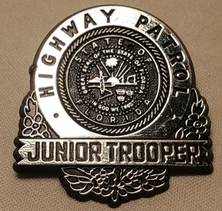 Vintage Junior Highway Patrol Badge State Of Florida Collectible Novelty Pin Toy