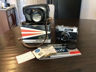 Vintage Konica Auto S 35mm Film Rangefinder Camera Hexanon 47mm F1.  7 W/ Package