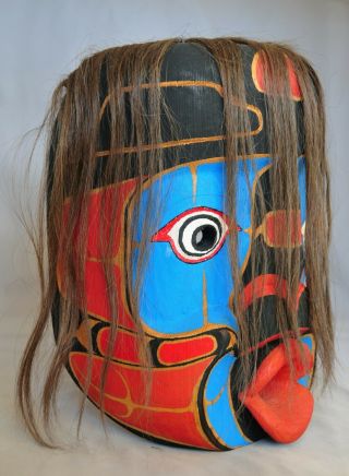 Fine Vintage Native American Indian Northwest Coast Cedar Portrait Mask