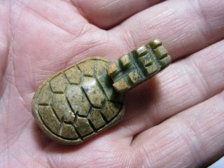 Rare Turtle Hand Carved Stone From Andes Of Peru Collectible Reiki