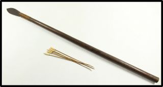 Vintage Dayak Spear Blow Gun Darts Borneo N Mandau Parang Sword Look