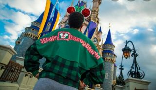 Walt Disney World Christmas Holiday Green Plaid Spirit Jersey 2020 Large L Nwt