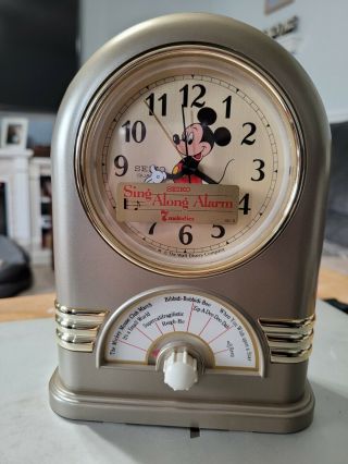 Vintage Disney Seiko Quartz Mickey Mouse Musical Alarm Clock With 7 Songs