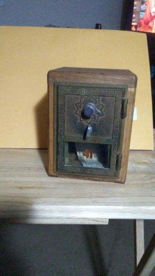 Vintage Brass Post Office Mail Box Door Bank