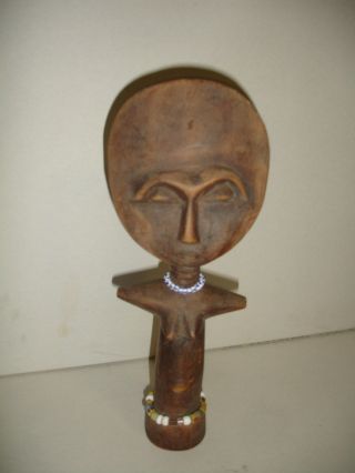 Antique African Ashanti Carved Wood Fertility Doll Ghana.