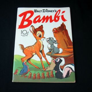 Walt Disneys Bambi Comic Book 4 Color Vintage 1942 No 12 Dell 10 Cents