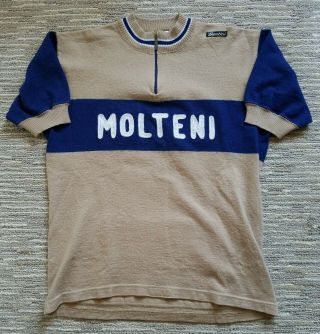 Vintage Sms Santini Molteni Wool Cycling Jersey Eddy Merckx - Size 2xl