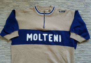 Vintage SMS Santini Molteni Wool Cycling Jersey Eddy Merckx - Size 2XL 2