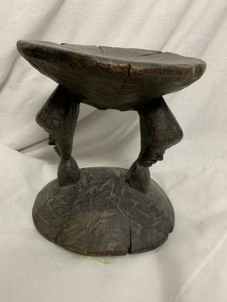 Antique African Art Tribal Carved Wood Table /or Stool 10 X10 X 7