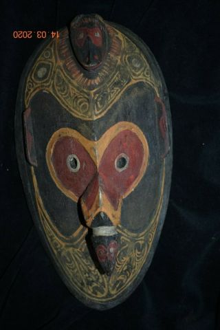 Orig $399 - Mega Papua Guinea Mask,  1900s 14 " Prov
