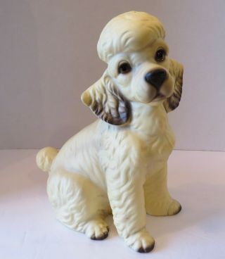 So Cute Vintage Porcelain Tan Poodle Dog Figurine 10 "