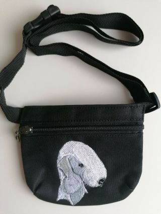 Bedlington Terrier Embroidered Treat Waist Bag,  Gift For Terrier Dog Lovers