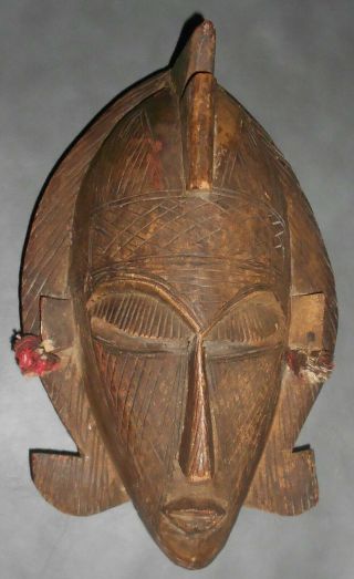 Vintage African Marka Wood Face Mask From Mali Africa With Ear Tassels